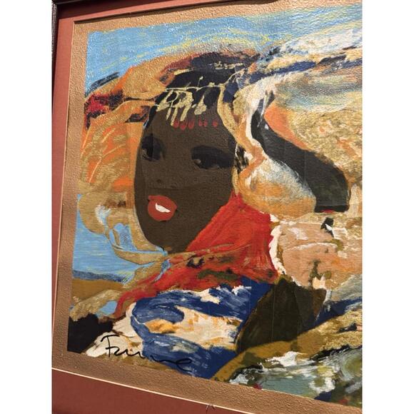 Salvatore Fiume Somale Painting Polimaterica Su Tela P.A. Controlled Fauve Stamp - Picture 7 of 9